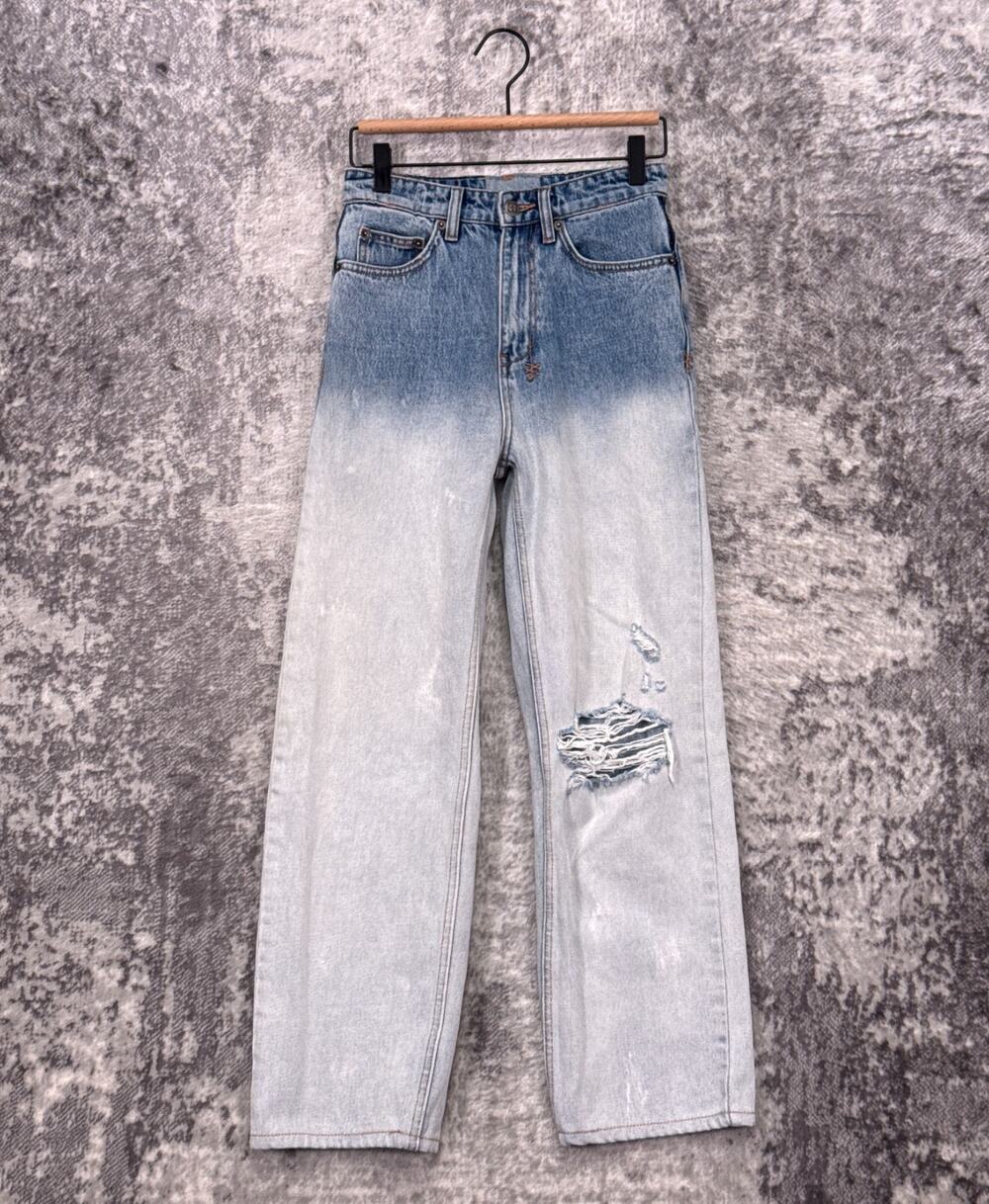 Ksubi Playback Jeans 24 Womens Relaxed Straight Mercury Dip Denim